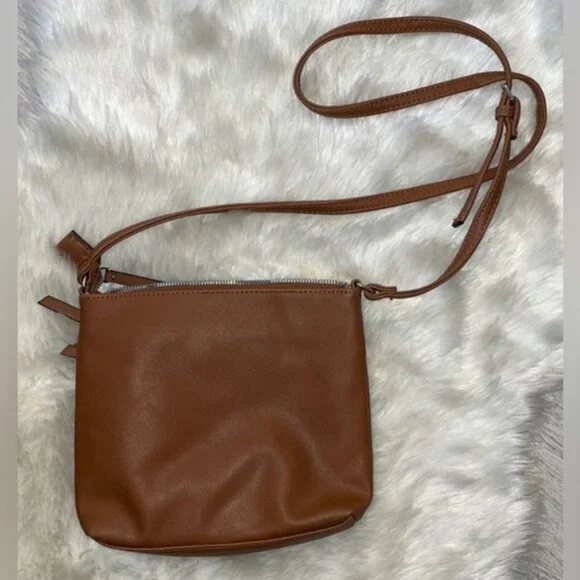 NINE WEST Solid Mocha Brown Crossbody Purse - Picture 4 of 5